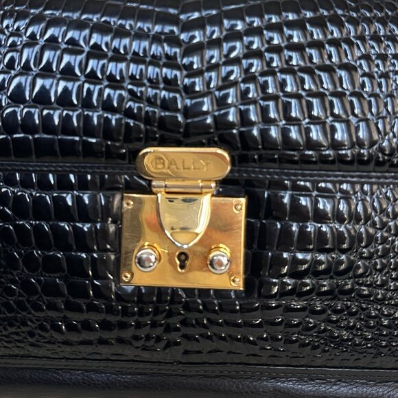 Bally Black Alligator Shoulder Bag with Wallet - Picture 6 of 16